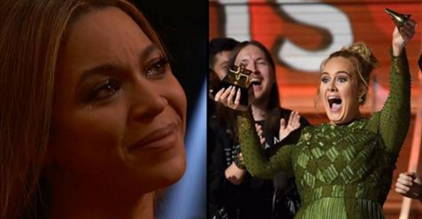 Adele spacca il suo Grammy Award a metà per dividerlo con Beyonce!