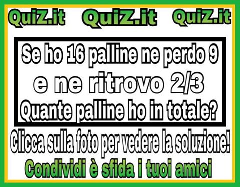 INDOVINELLO: Quante palline ci rimangono? - QUIZ ITALIA