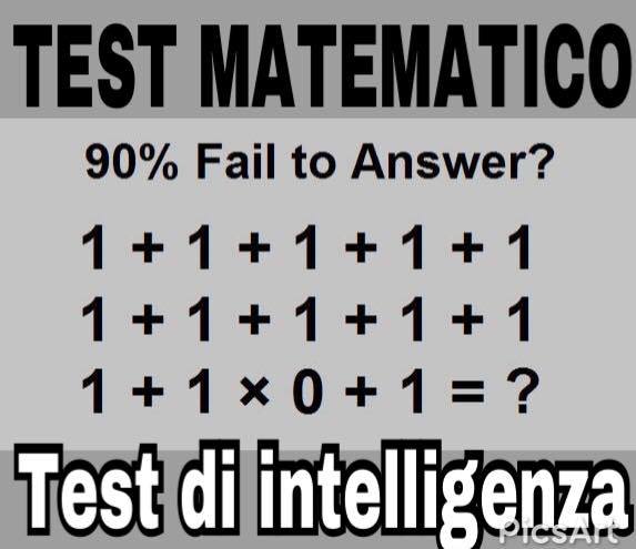 [QUIZ] TEST MATEMATICO, TEST DI INTELLIGENZA - QUIZ ITALIA