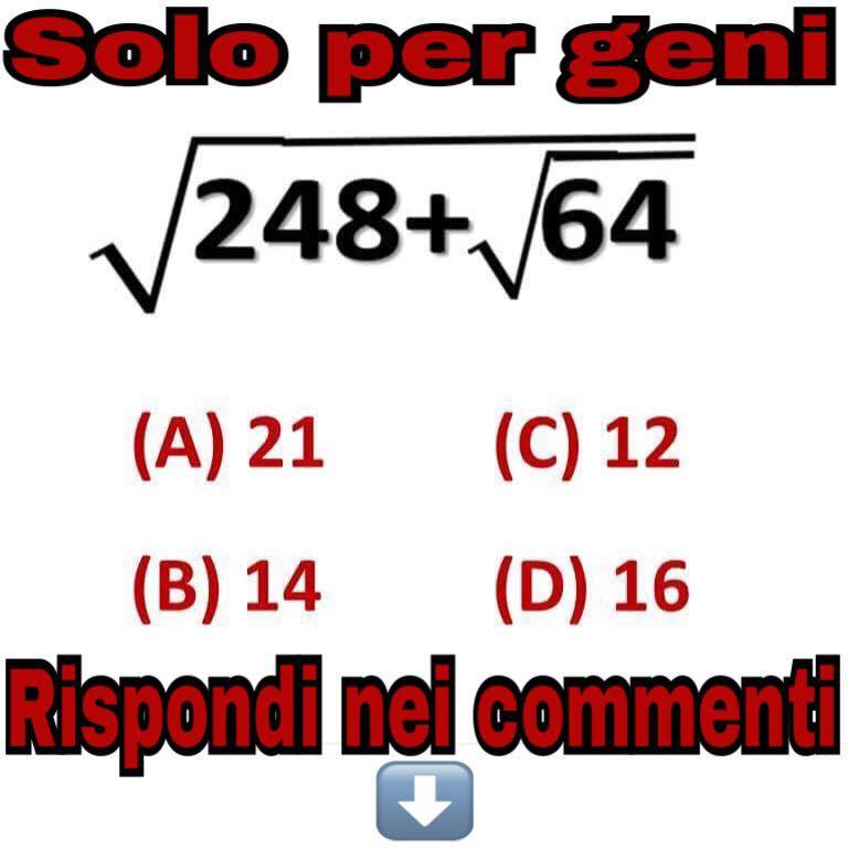 Quiz Matematico: Solo 2 persone su 10 riescono a trovare la soluzione - QUIZ ITALIA