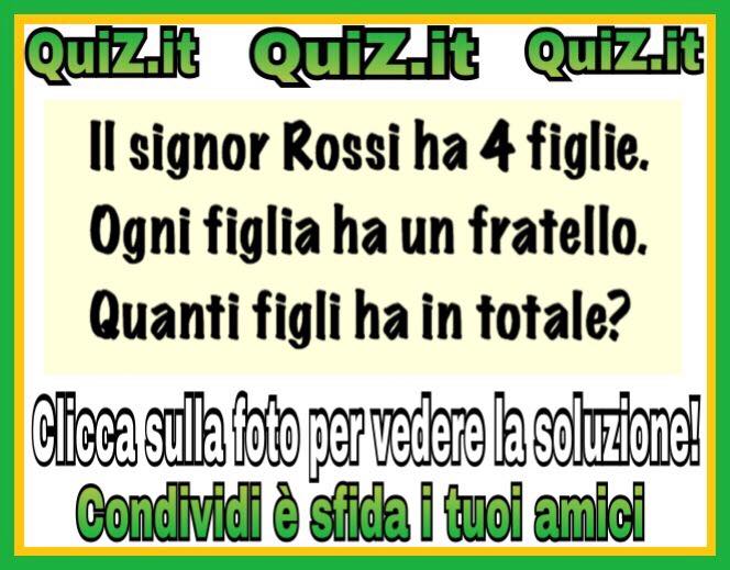 [INDOVINELLO] Il signor Rossi ha 4 figlie. - QUIZ ITALIA