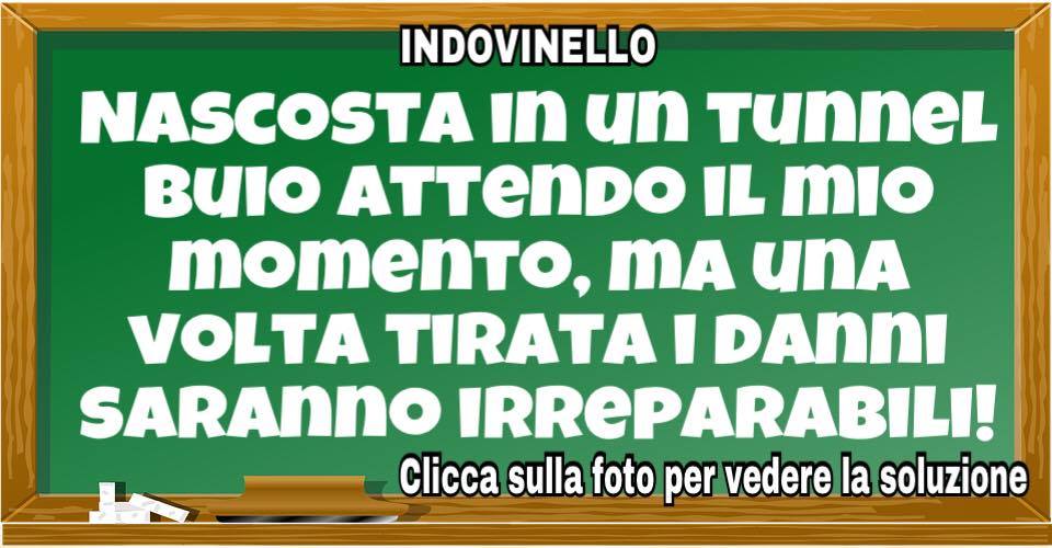 [Indovinello] Nascosta in un tunnel buio attendo il mio momento...(con soluzione) - QUIZ ITALIA