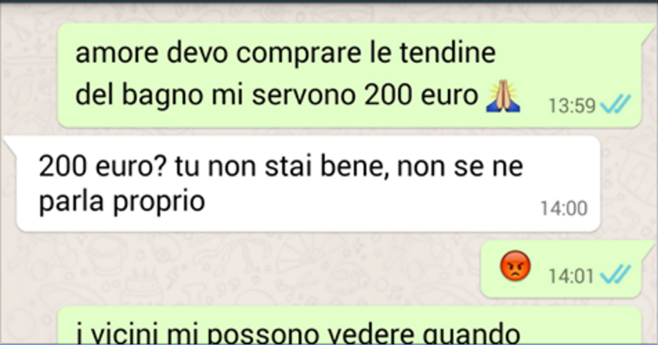 "Amore mi servono 200 euro per comprare le tendine": la risposta del marito è cattivissima