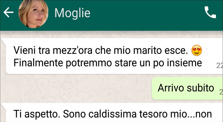 Invia per errore questo messaggio a suo marito. Lui non la prende proprio benissimo