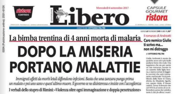 Skip.Li | Caso-malaria, dopo la miseria portano le malattie: l'articolo di "Libero" che ha scatenato la polemica