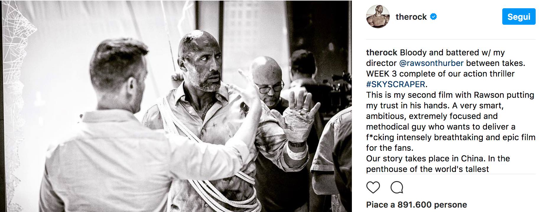 Skyscraper: una nuova foto dal set del film con Dwayne The Rock Johnson! - Il Blog Di Marco Zuccardi