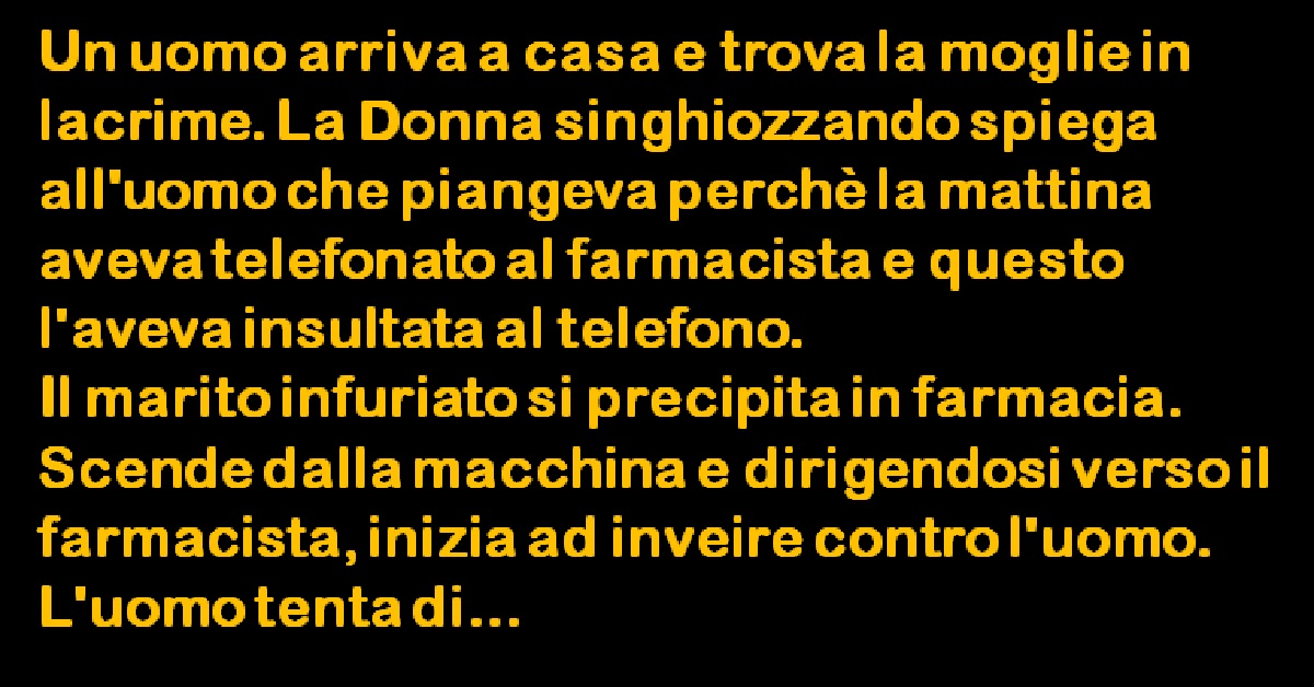 La moglie e il farmacista... E il marito non si aspettava di sentire questo... [Barzelletta]
