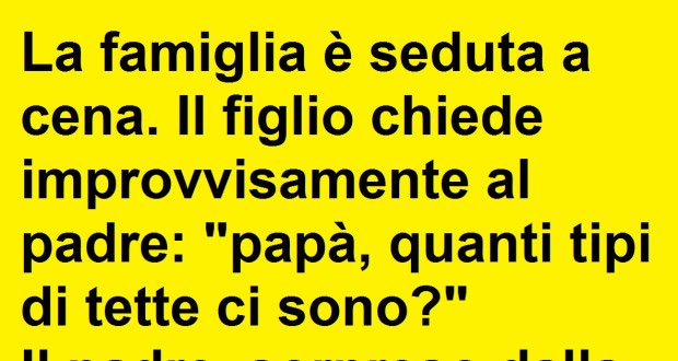 Il figlio chiede al padre: "Quanti tipi di tette ci sono?" [Barzelletta]