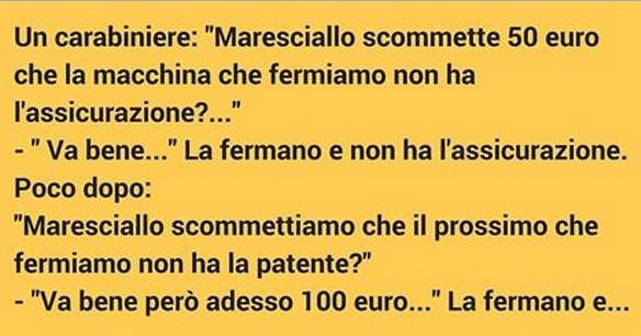 Un carabiniere dice al Maresciallo... (barzelletta)