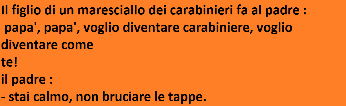 Papà, papà voglio diventare carabiniere... ( Barzelletta)