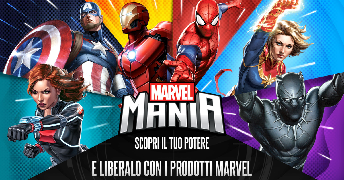 Tuttocartoni: MARVEL MANIA 2020 SCOPRI IL TUO SUPER POTERE E LIBERALO CON I PRODOTTI MARVEL