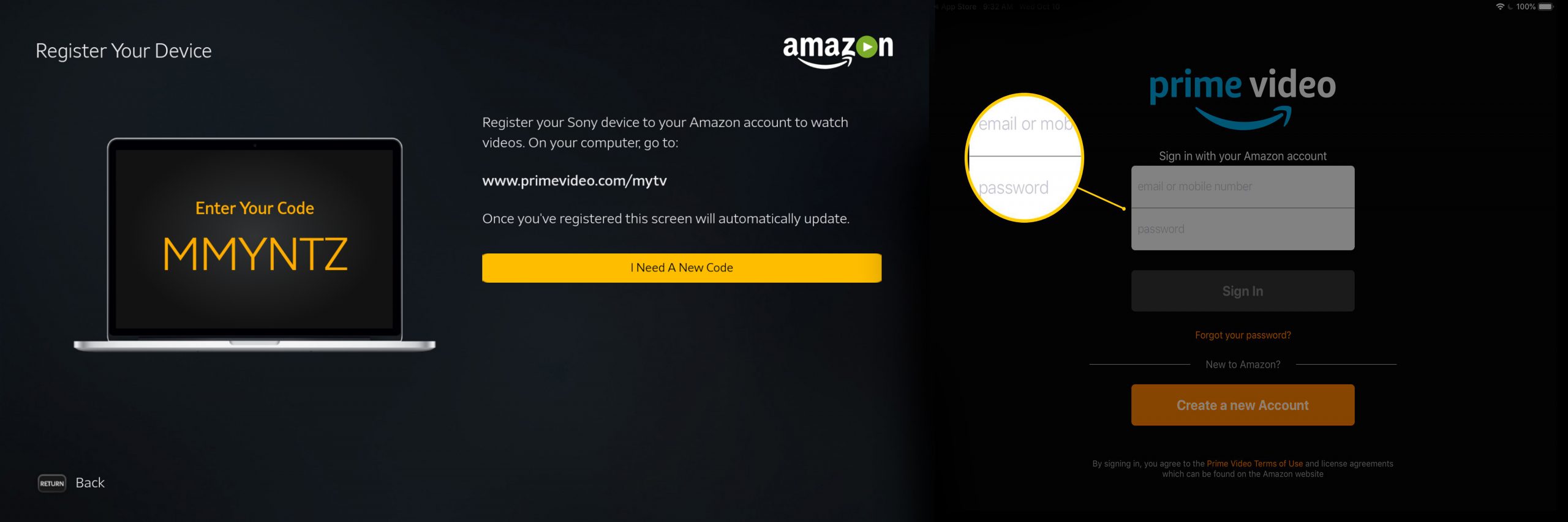 Amazon.com/mytv - Enter Code Here to Activate Amazon Prime Tv