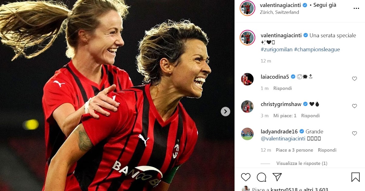 L'URLO: Milan femminile avanti in Champions, decide una doppietta della Giacinti