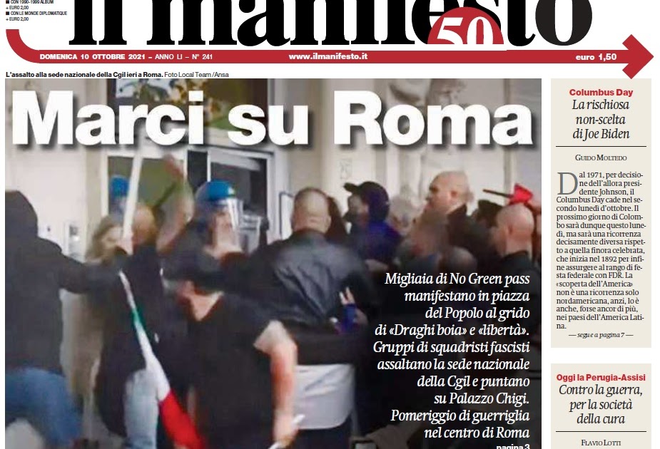 L'URLO: Forza Nuova e l'assalto alla CGIL, l'ennesima montatura di una Sinistra senza vergogna