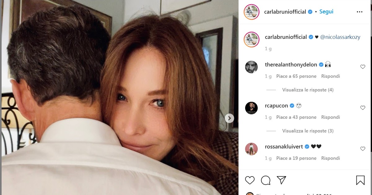 L'URLO: Carla Bruni solidale con il marito Nicolas Sarkozy, posta foto su Instagram