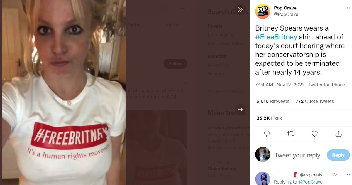 L'URLO: Britney Spears si ritrae su Instagram con la maglietta #FreeBritney