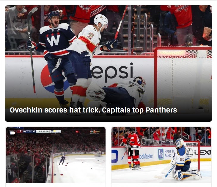 L'URLO: NHL: Ovechkin 'hat-trick', Washington ferma Florida