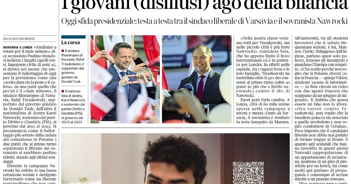 L'URLO: Polonia: Nawrocki vince le elezioni presidenziali, continuità sovranista nel Paese