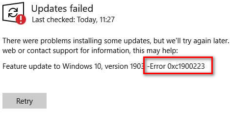 How to fix Windows Update Error Code 0xc1900223